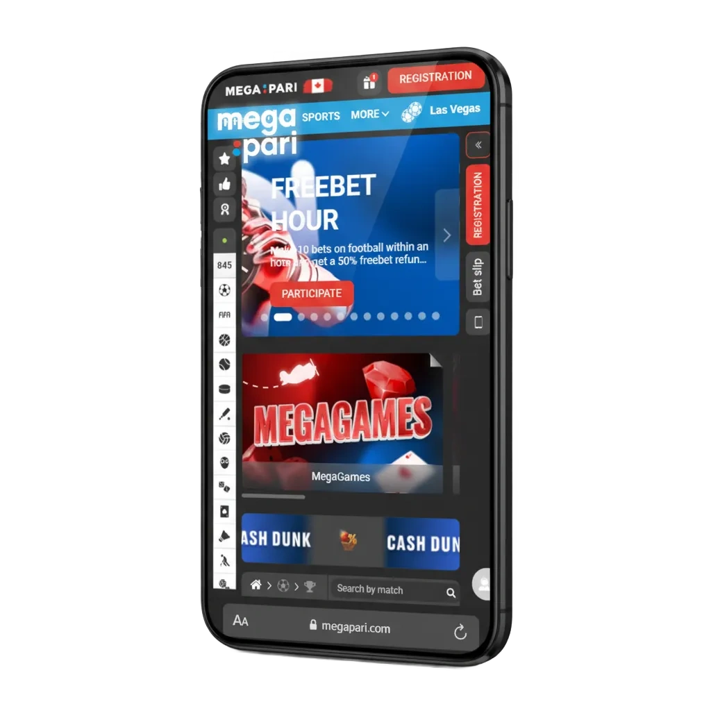 MegaPari uygulama indirme görseli: Android APK ve iOS; spor bahisleri, casino, bonuslar ve ödeme yöntemi logoları