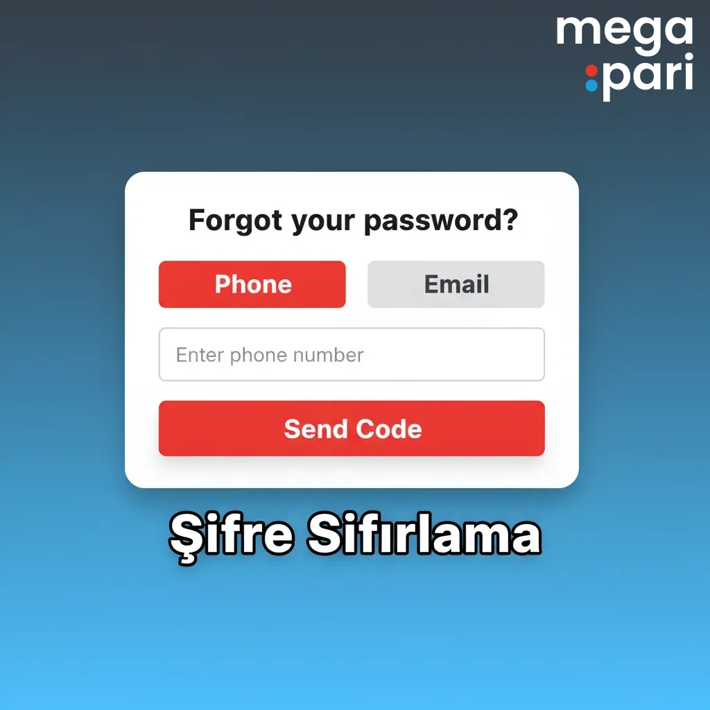 Şifre sıfırlama ekranı: Şifremi Unuttum, e‑posta/SMS doğrulama, güçlü şifre, sosyal giriş, destek ve kimlik teyidi