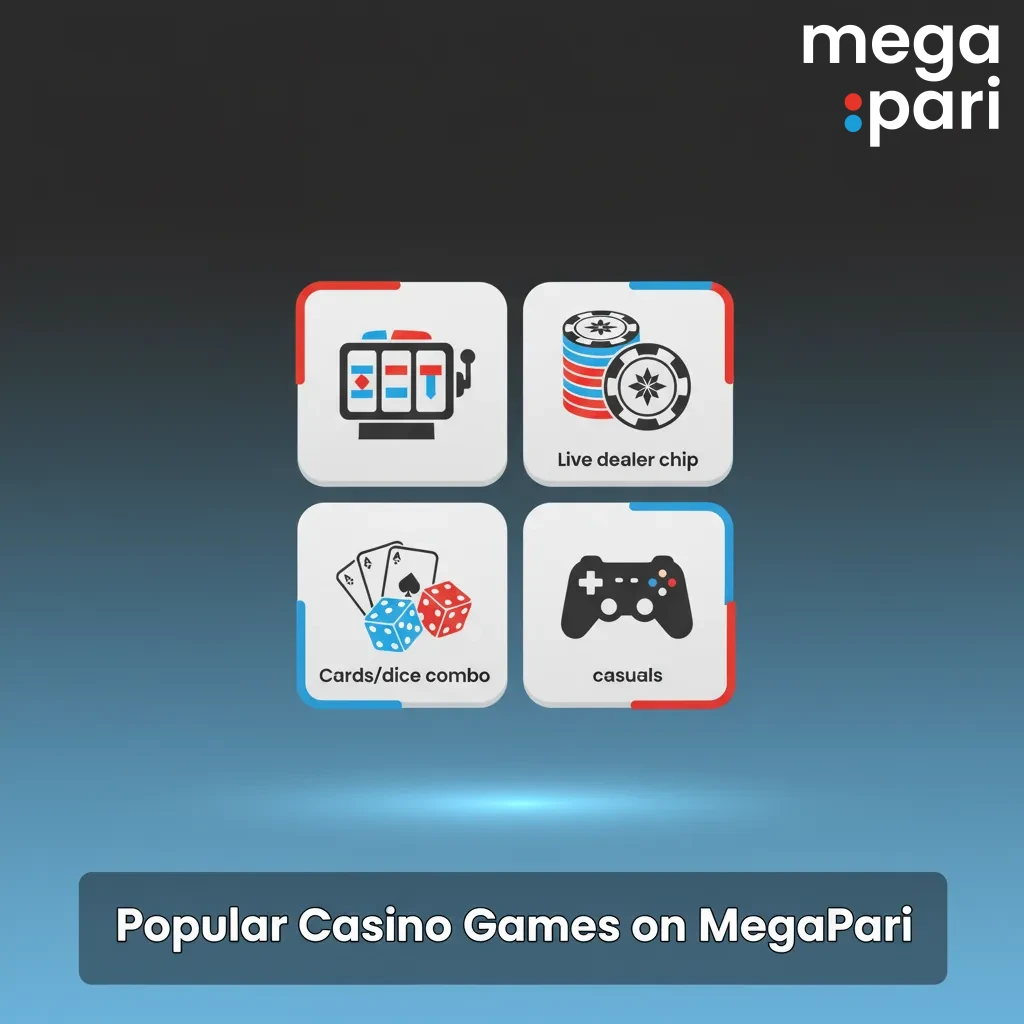 Grid of MegaPari popular games: Sweet Bonanza, Gates of Olympus, Book of Dead, Big Bass Bonanza, Aviator, Starburst and more.