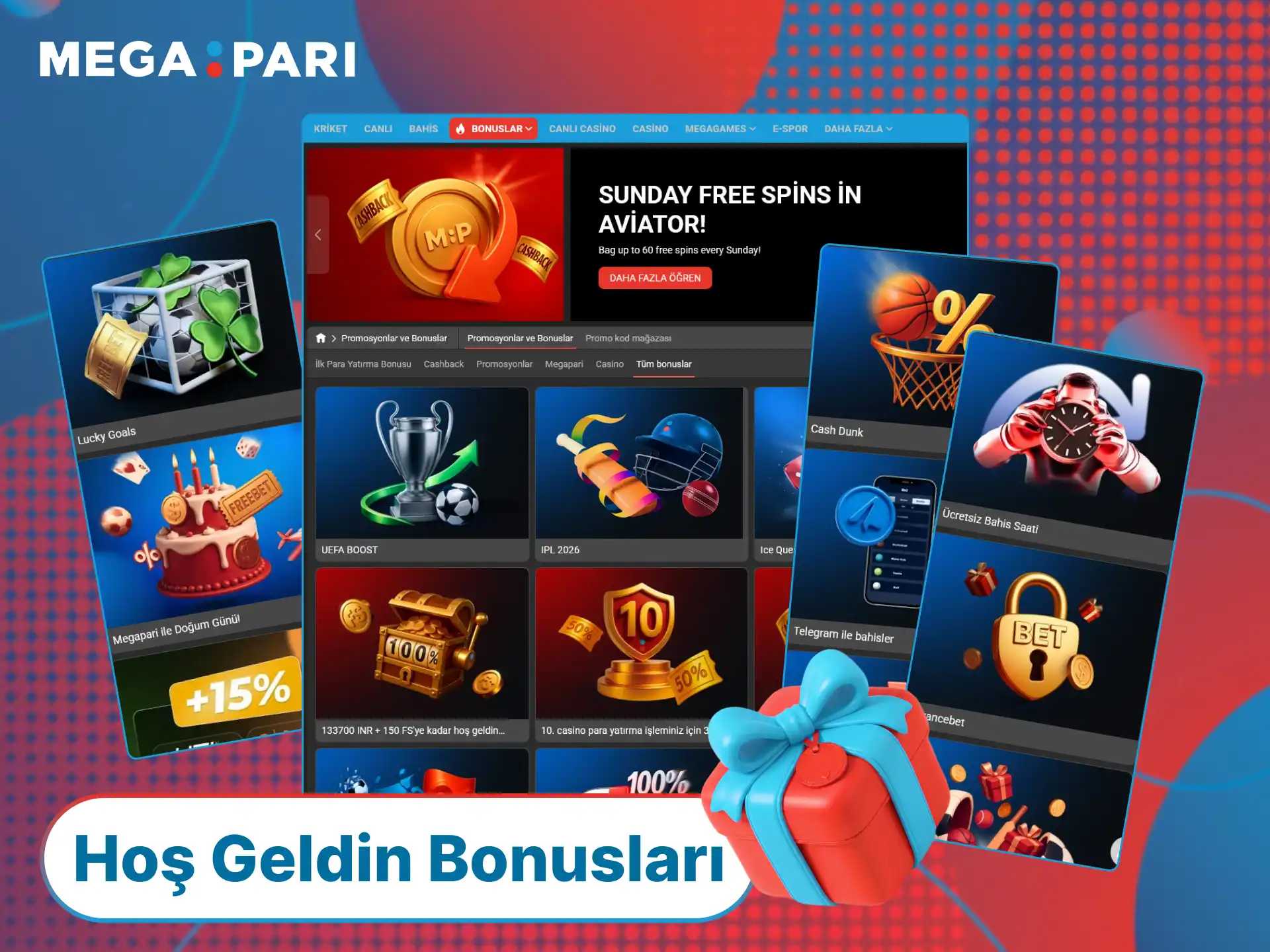MegaPari Türkiye kullanıcılarına sunulan cazip hoş geldin bonuslarını hemen kullanın.