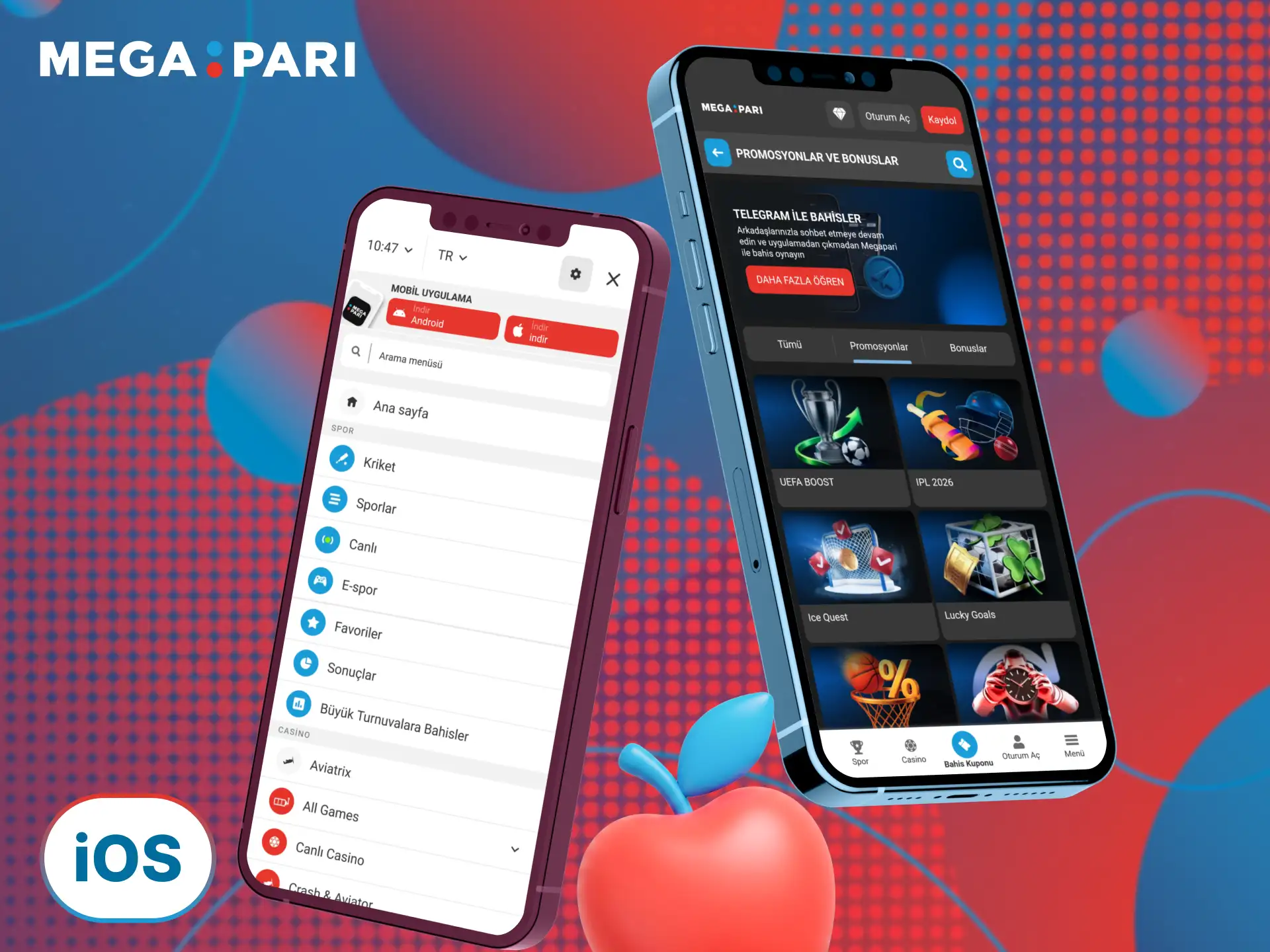 iOS telefonunuzu kullanarak MegaPari hesabınıza pratik şekilde ödeme yapın.