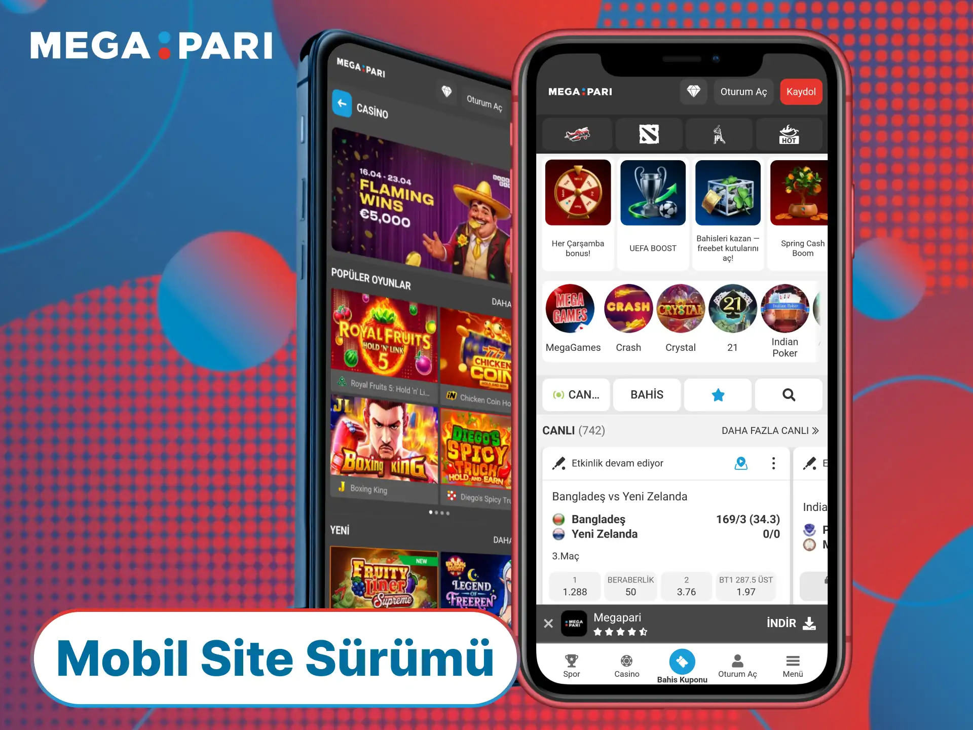MegaPari mobil sitesine giriş yapın ve her yerden bahis oynayın.