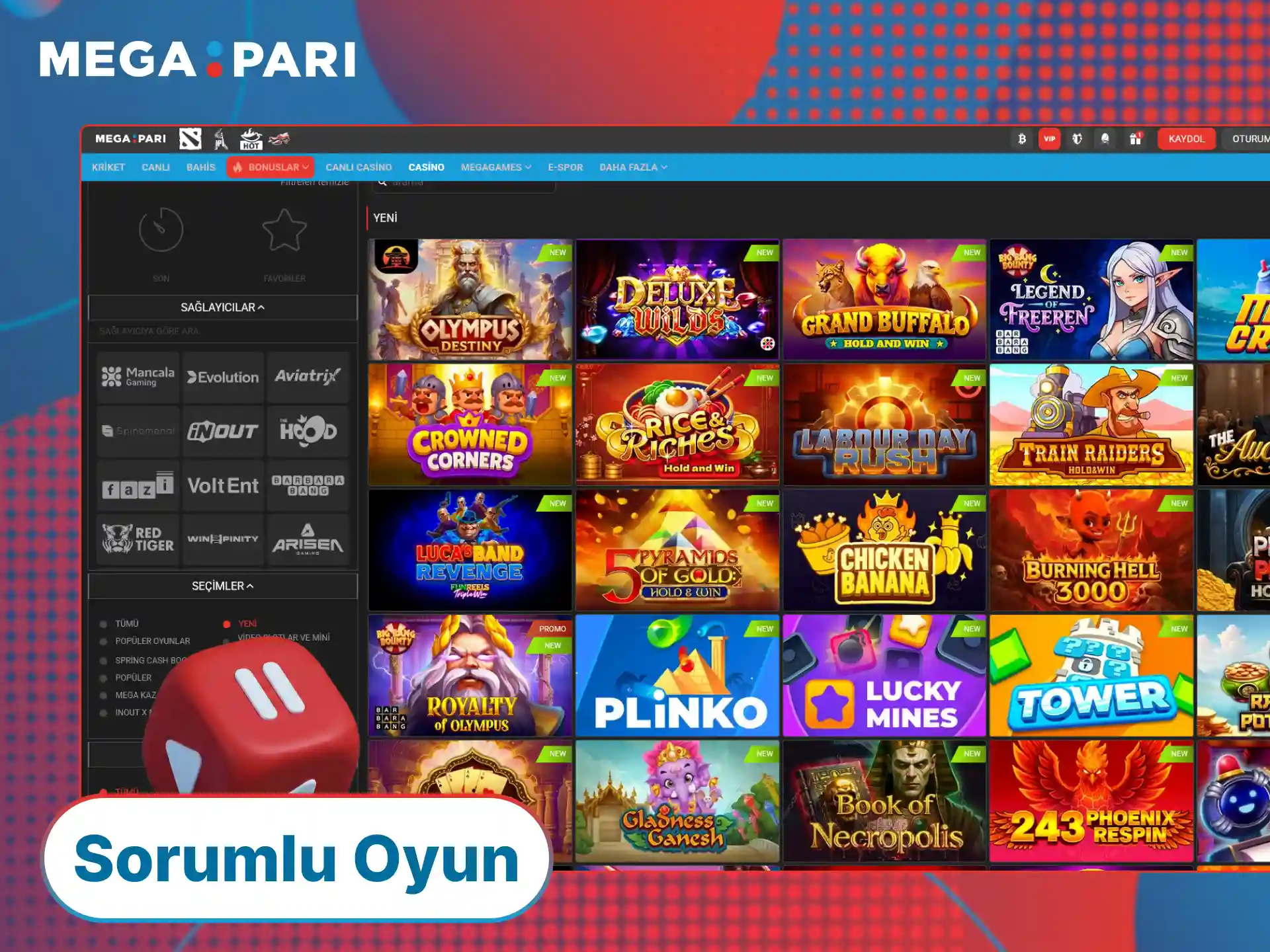 MegaPari sorumlu oyun ilkeleriyle güvenli bir casino deneyimi sürdürün.