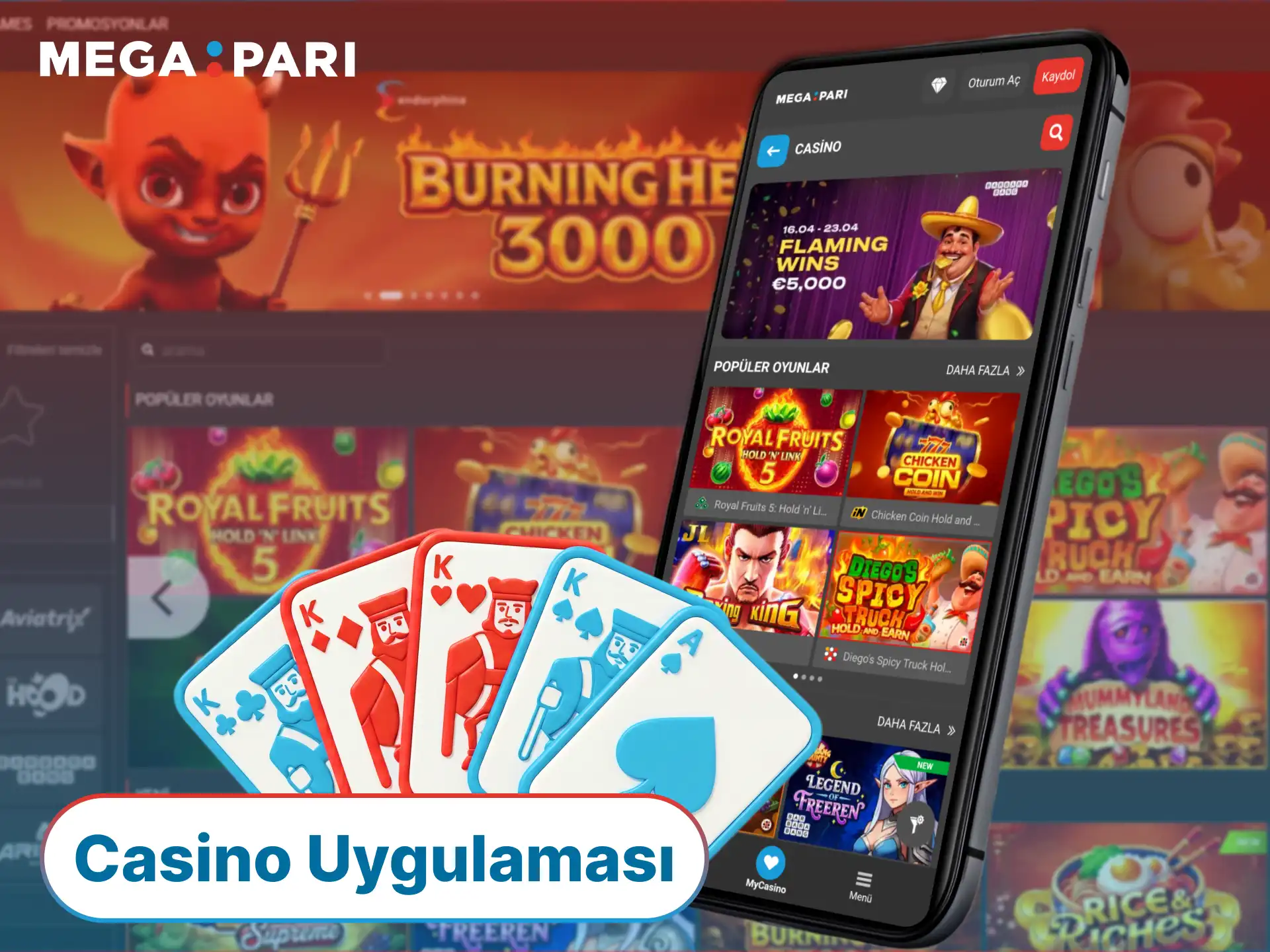 Gerçekçi bir kumarhane atmosferini hissetmek için MegaPari App casino oyunlarını denemeye başlayın.