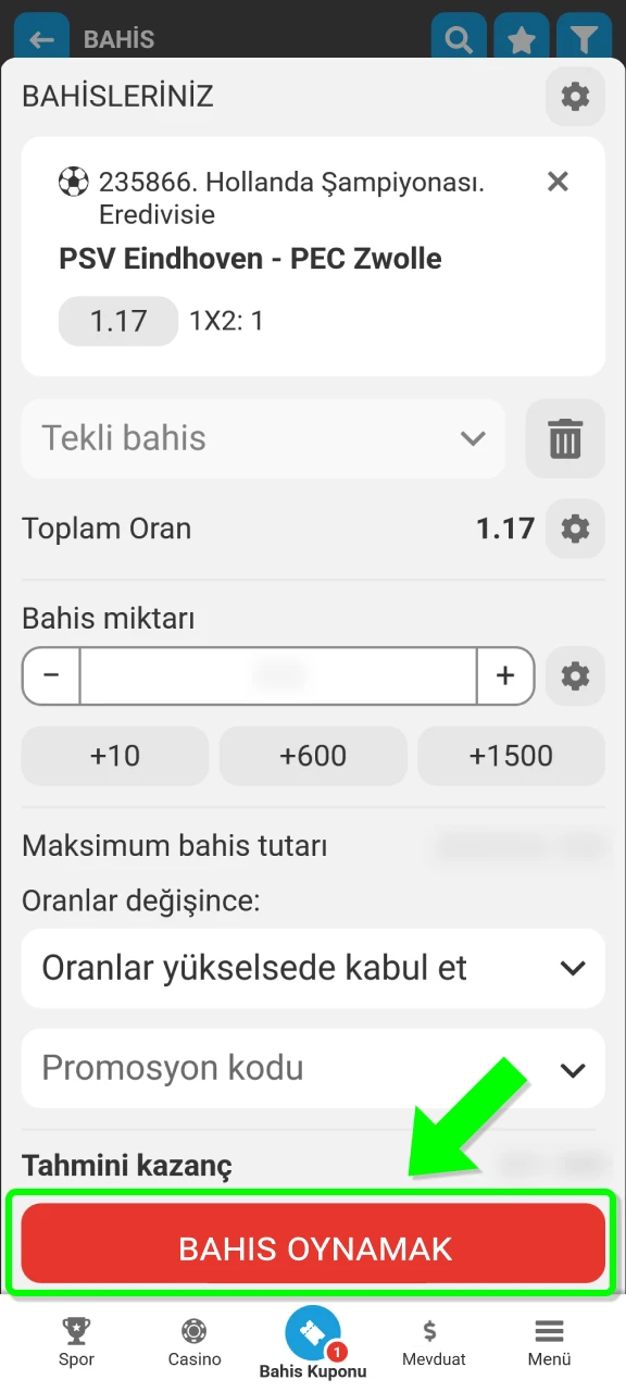 Kazancınızı almak için MegaPari mobil uygulamasında maç bitimini heyecanla bekleyin.
