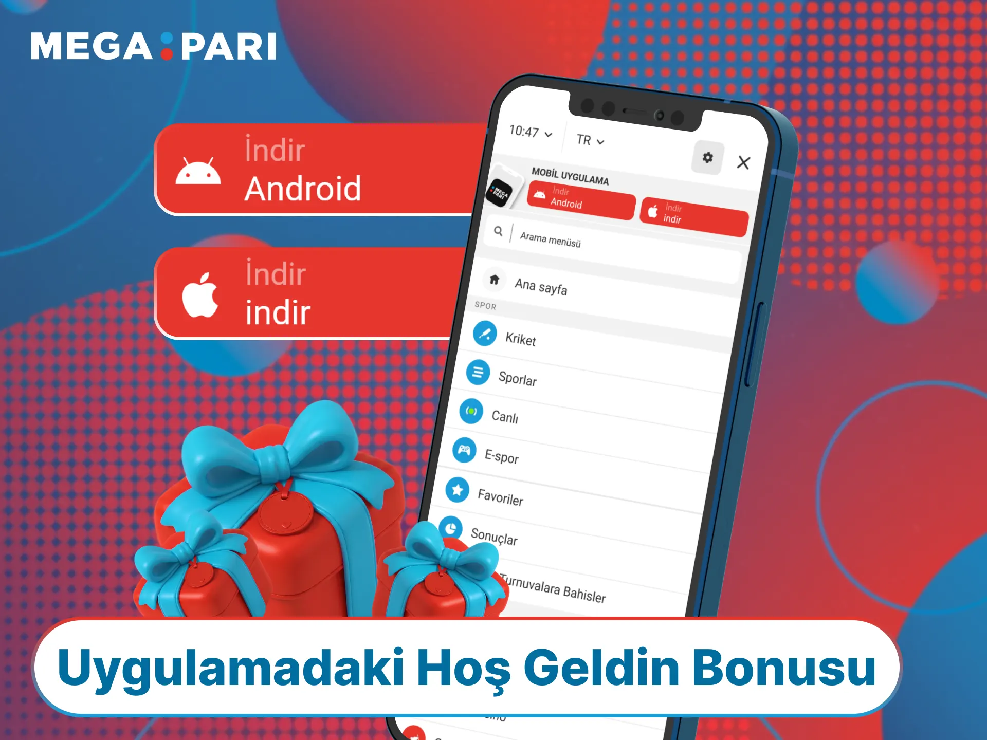 Kazancınızı katlamak için MegaPari App üzerinden sunulan avantajlı hoş geldin bonusu tekliflerini değerlendirin.