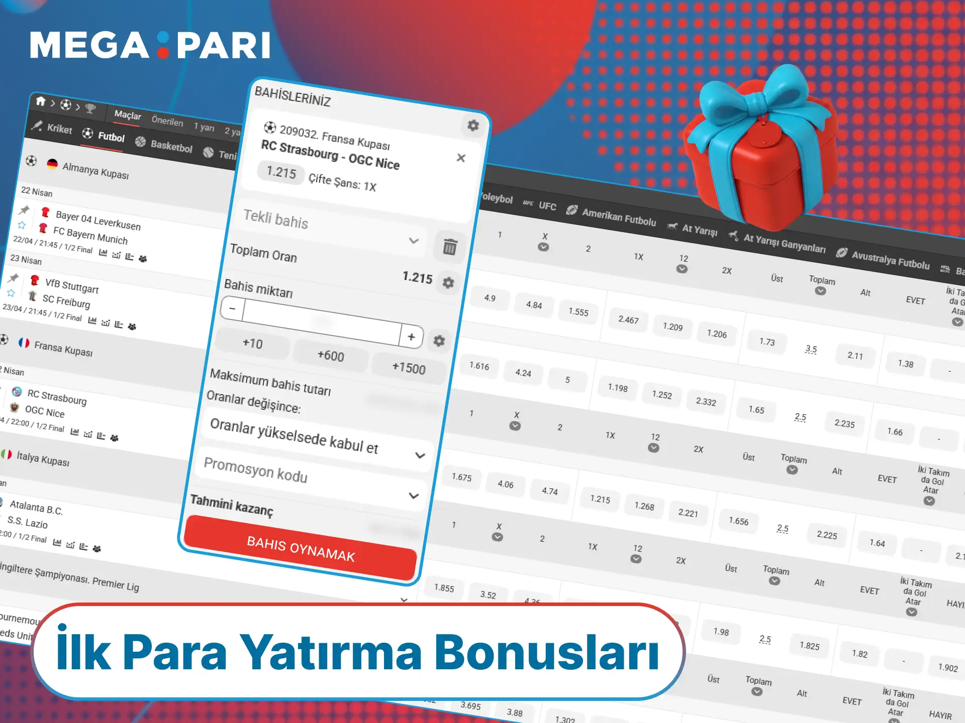 MegaPari platformunda ilk para yatırma bonuslarını alarak kazancınızı artırın.