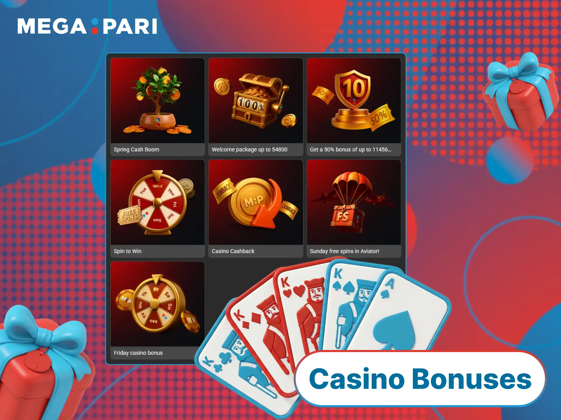 Claim the best MegaPari bonuses to enjoy popular casino games today.