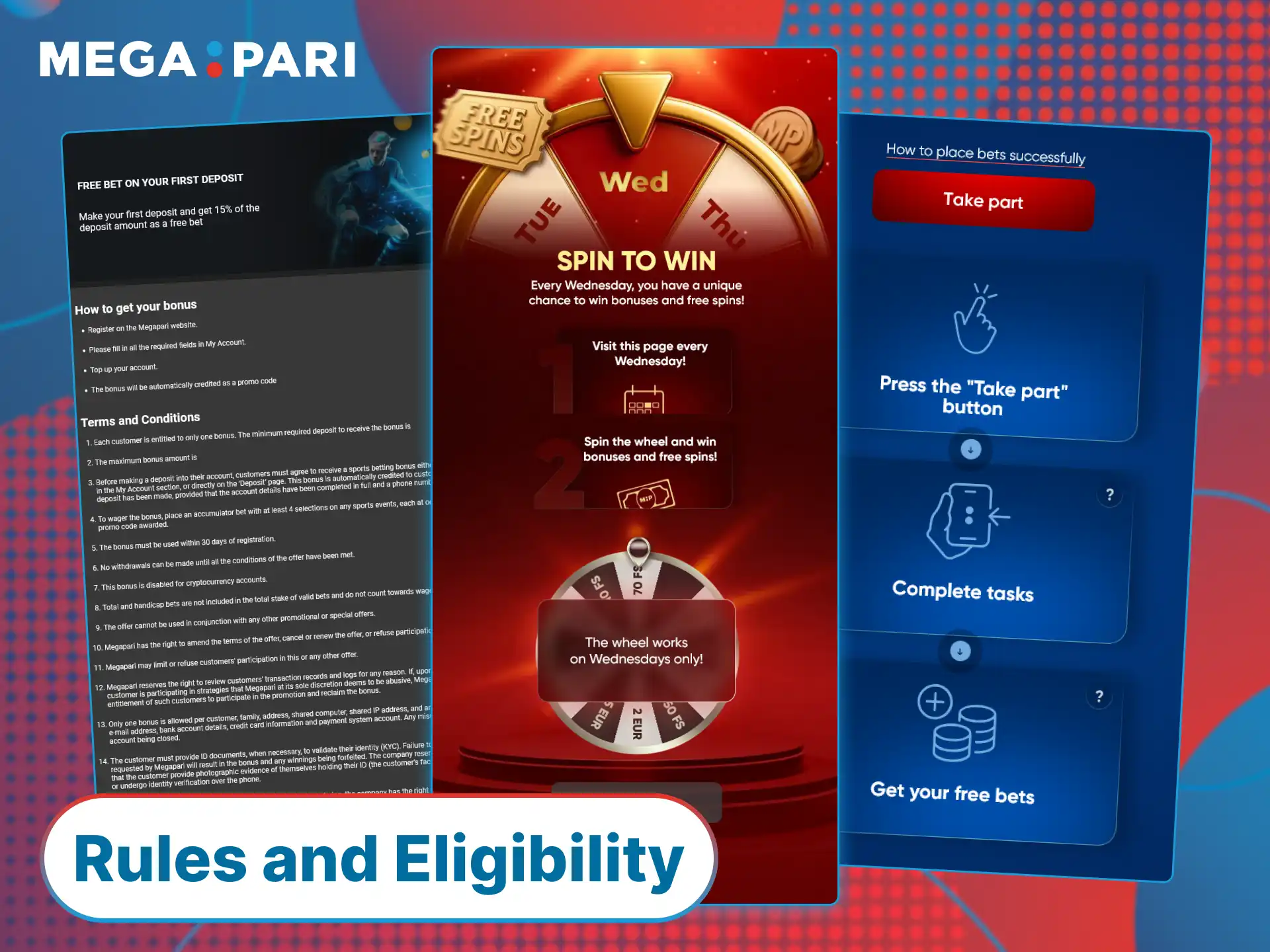 Read the MegaPari bonuses rules carefully and start playing responsibly.