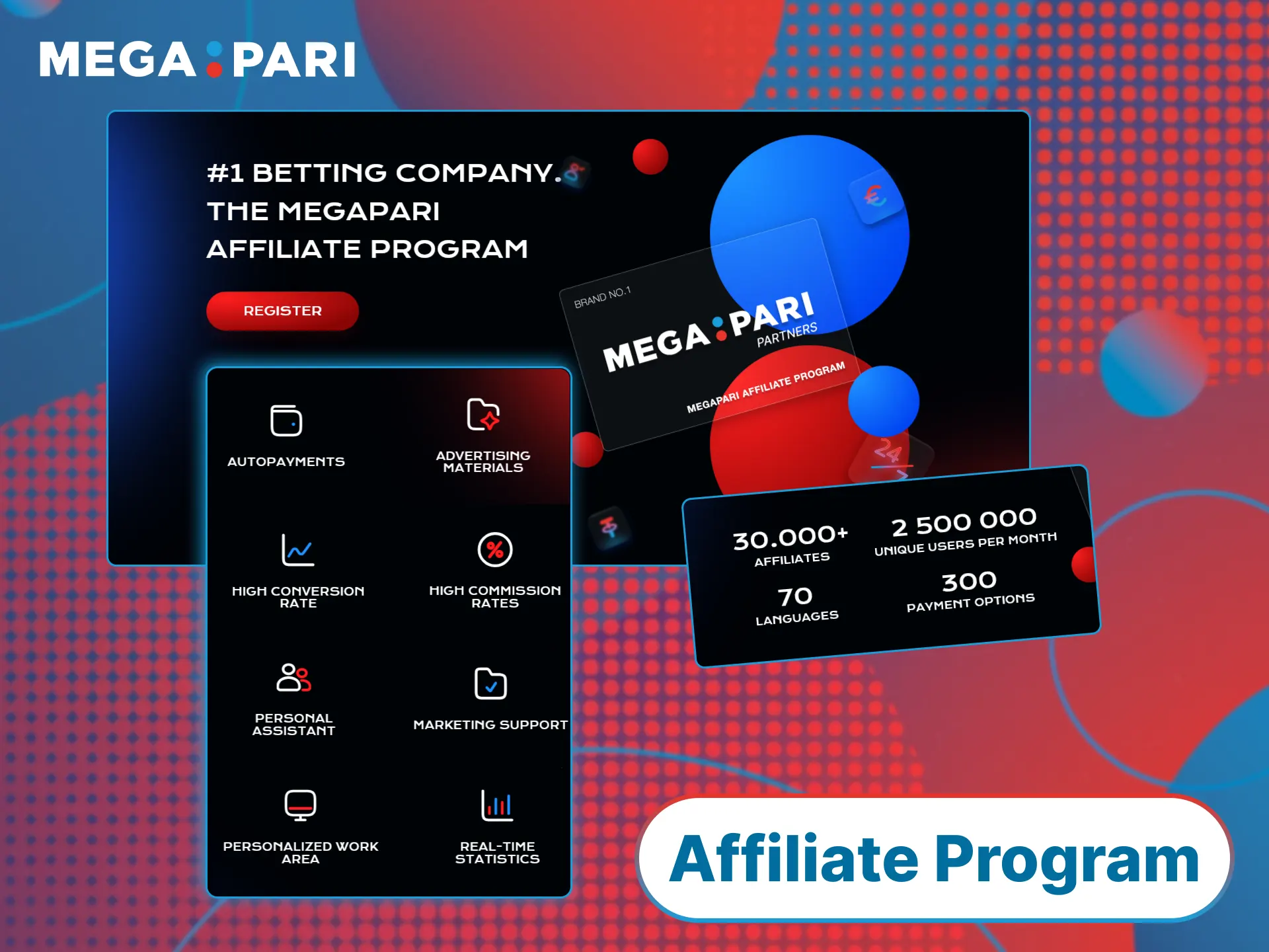 Join the MegaPari affiliate program and earn rewards as a professional partner.