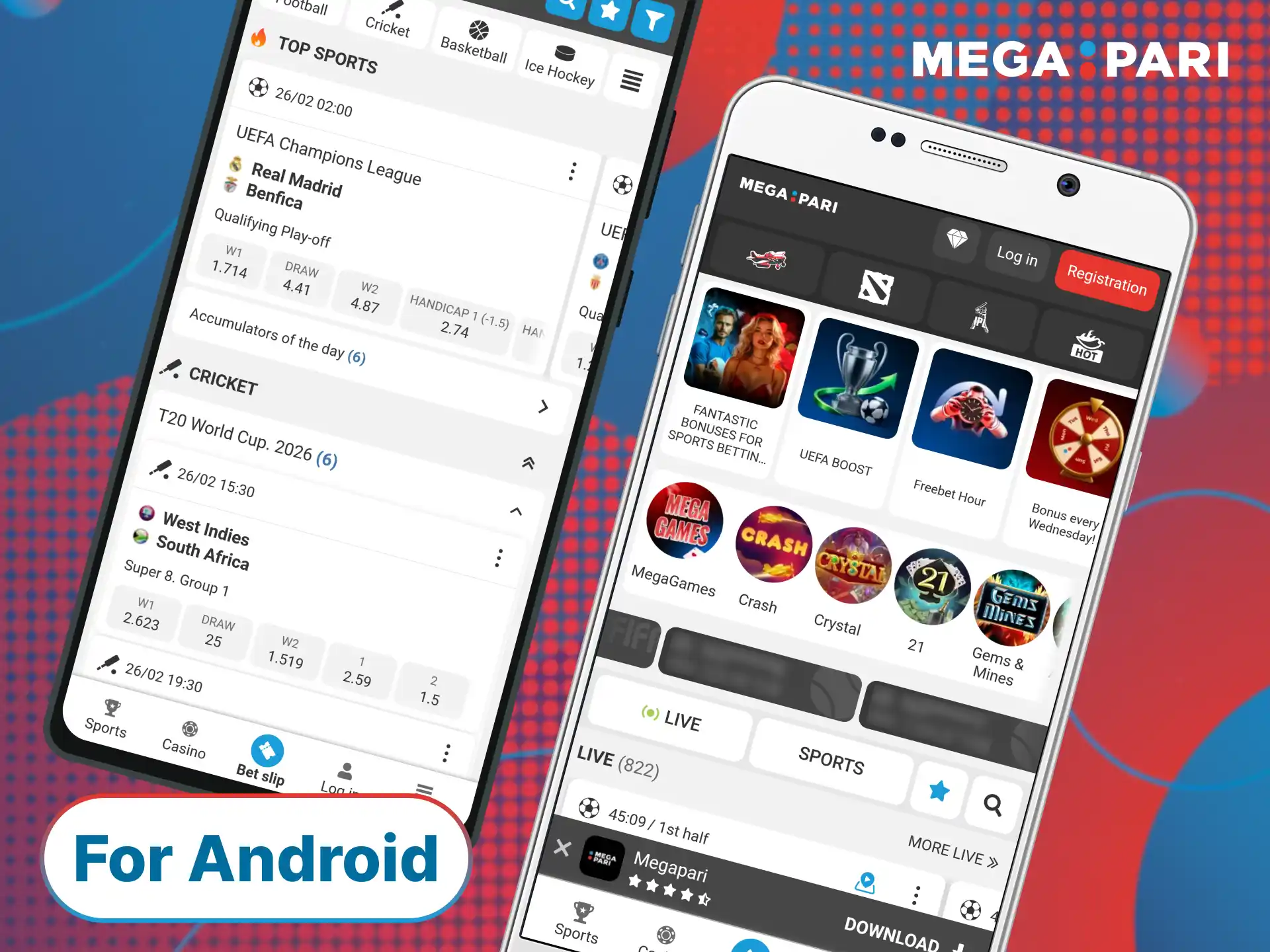 Download and install the MegaPari Android app for seamless mobile access.