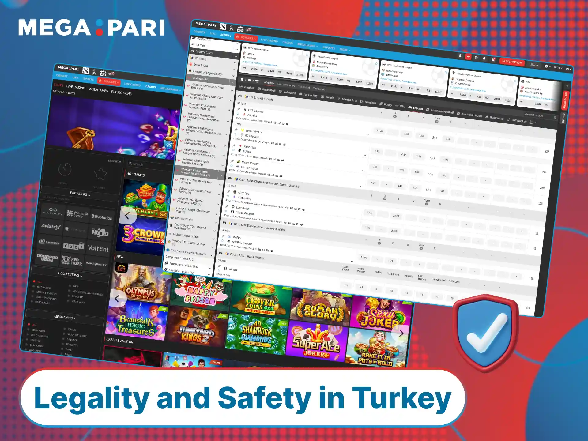 Trust the legal and safe MegaPari platform for all your betting needs.