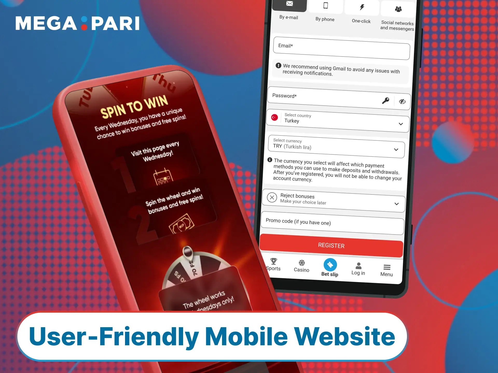 Navigate the user-friendly MegaPari mobile website for quick betting action.