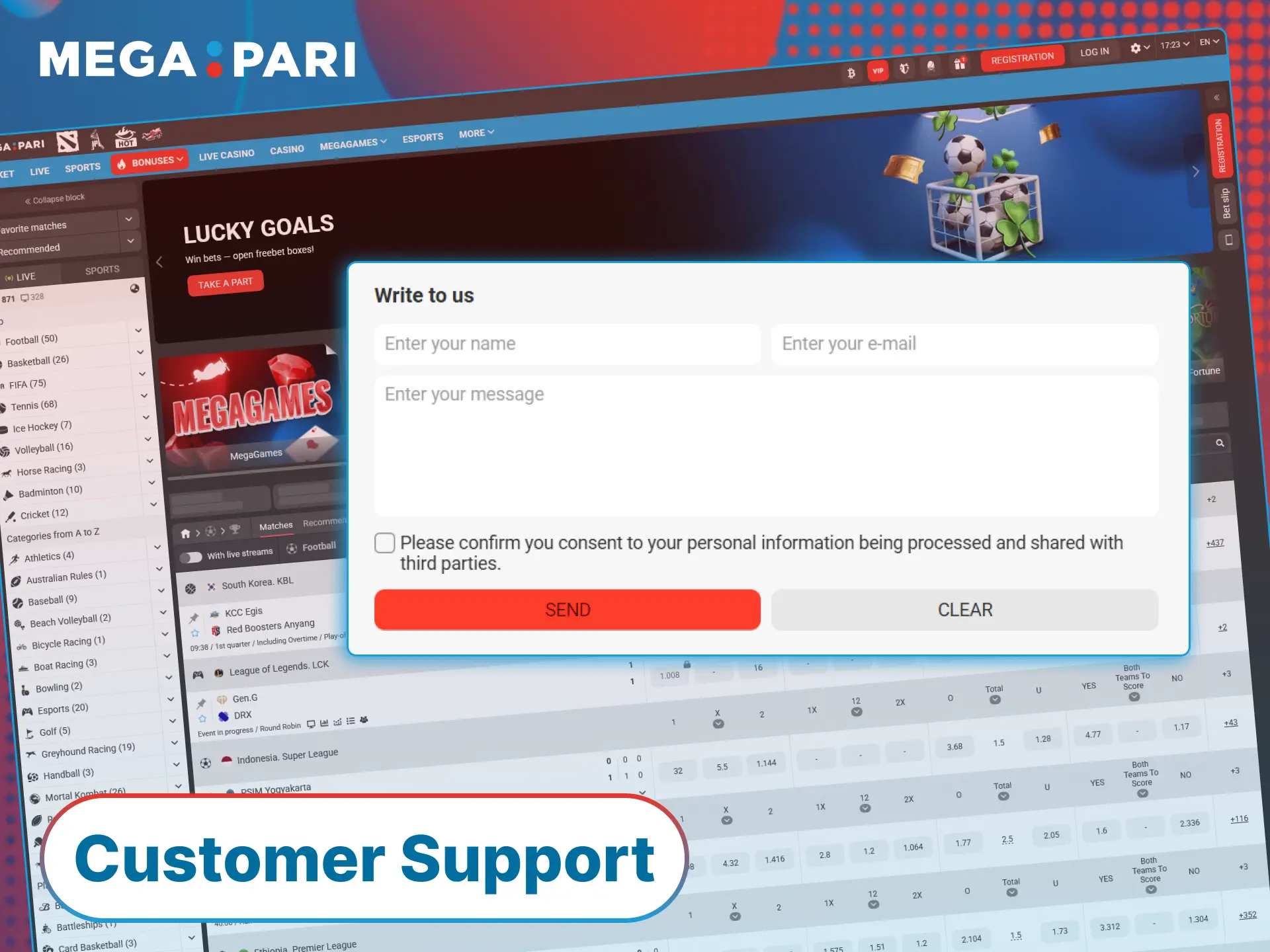 Contact the professional support team for any sports betting assistance at MegaPari Turkey.