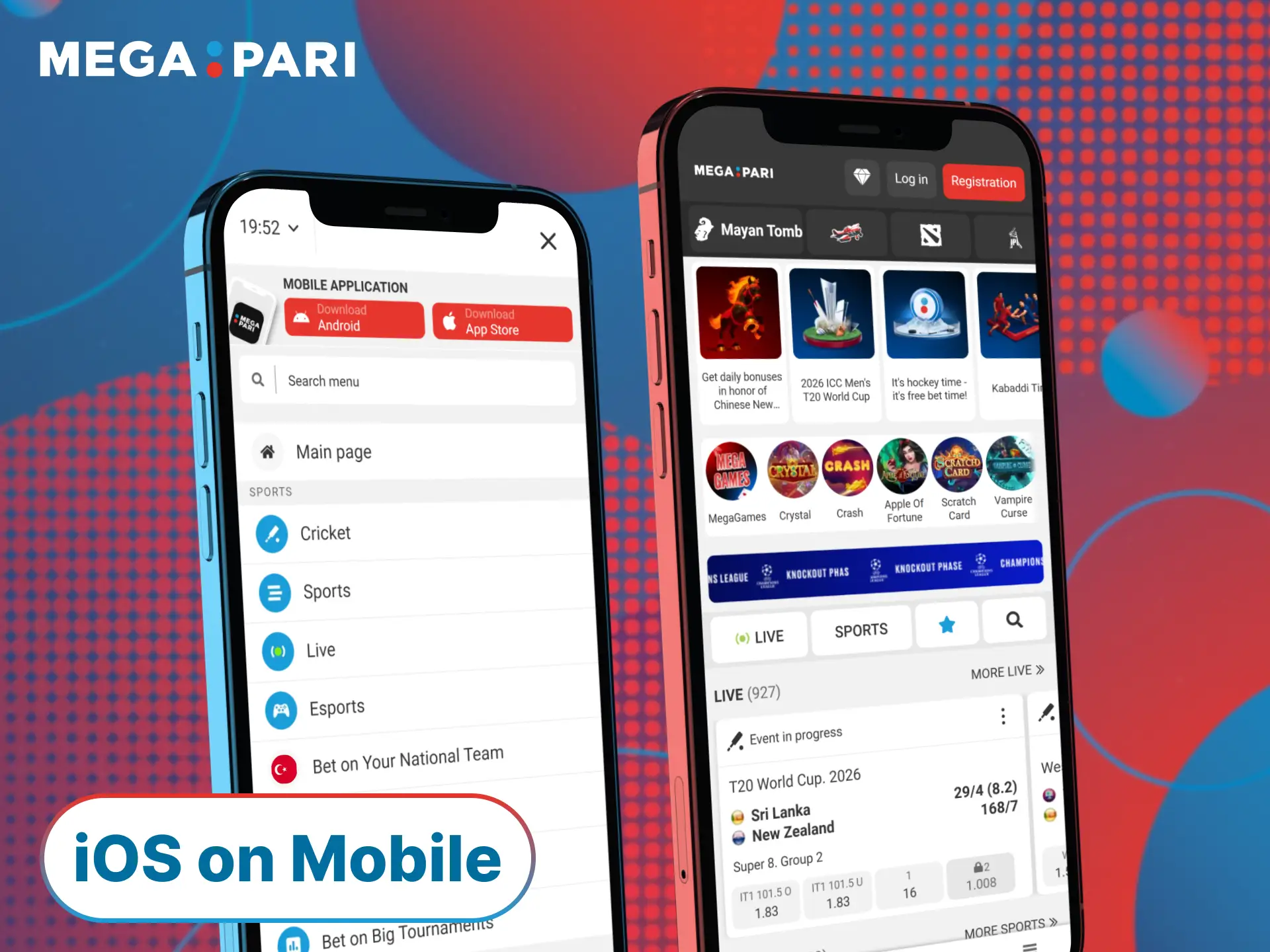 Access the MegaPari Turkey mobile app for iOS and enjoy betting on the go.