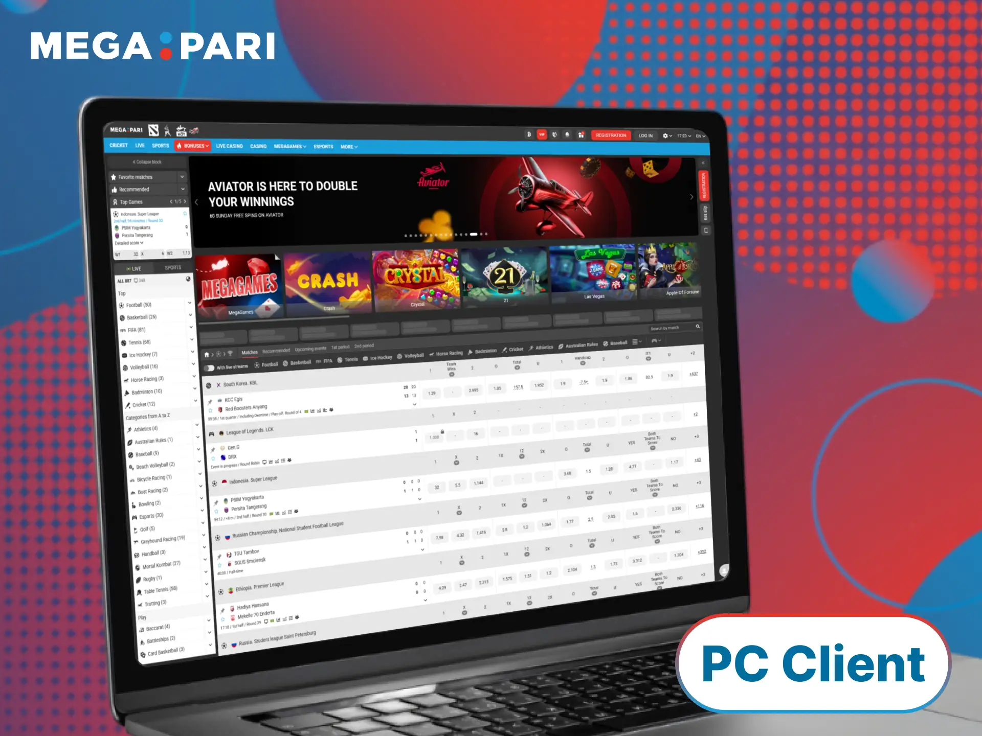 Download the desktop software for a stable MegaPari Turkey sports betting experience.