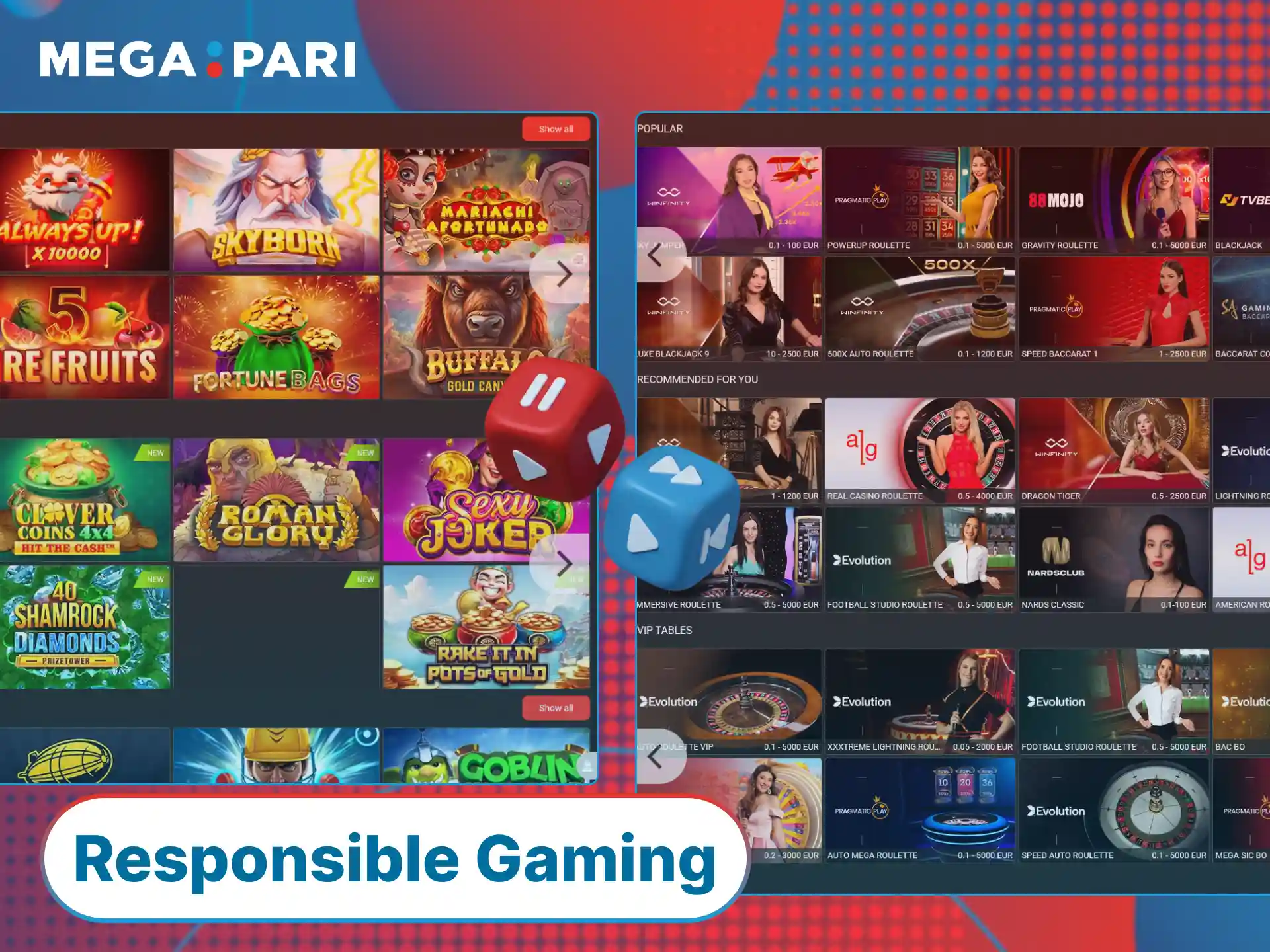 Practice responsible gambling while you enjoy sports betting and casino games at MegaPari Turkey.