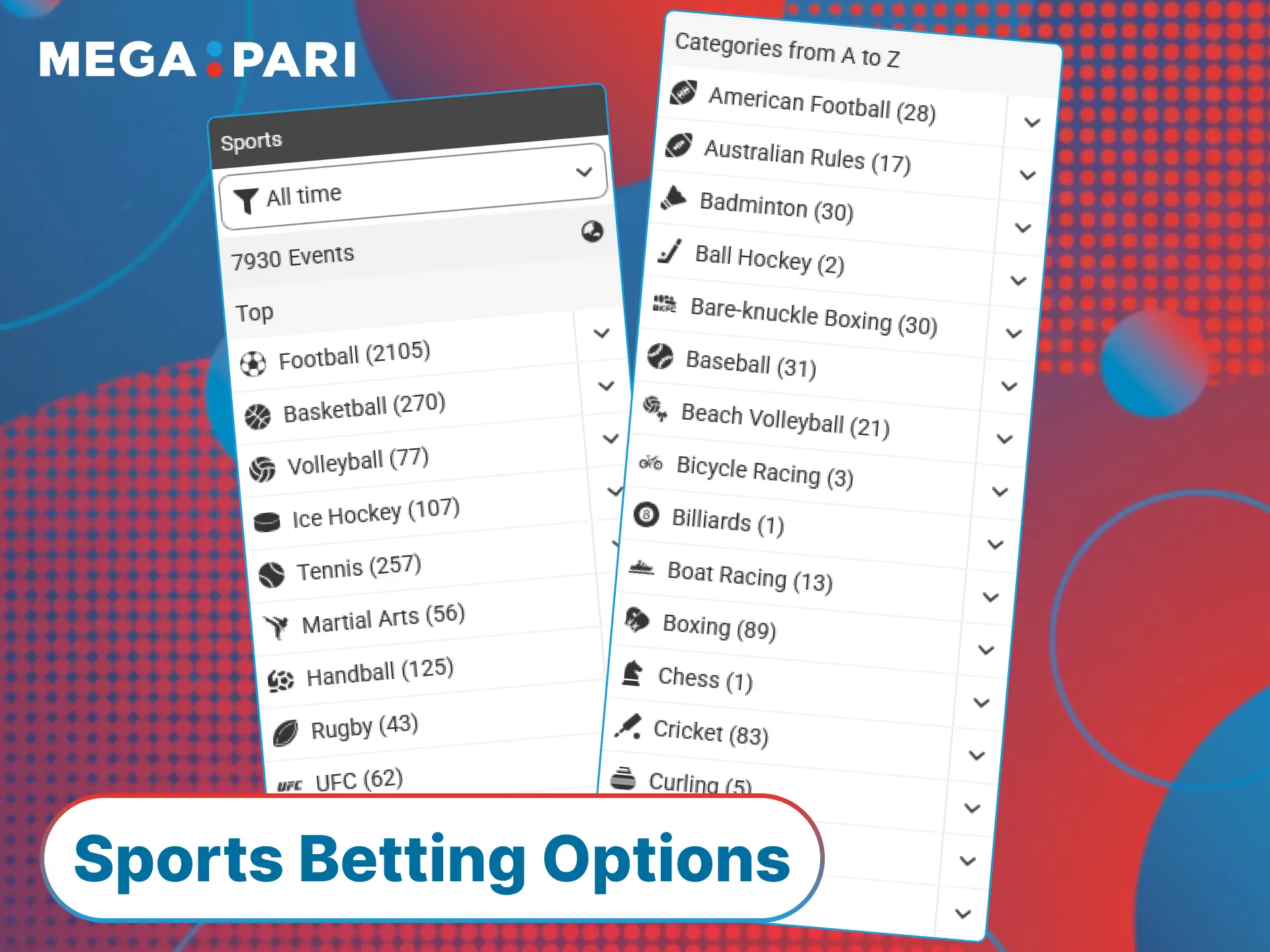 Explore a wide variety of sports betting markets available on the MegaPari Turkey platform.