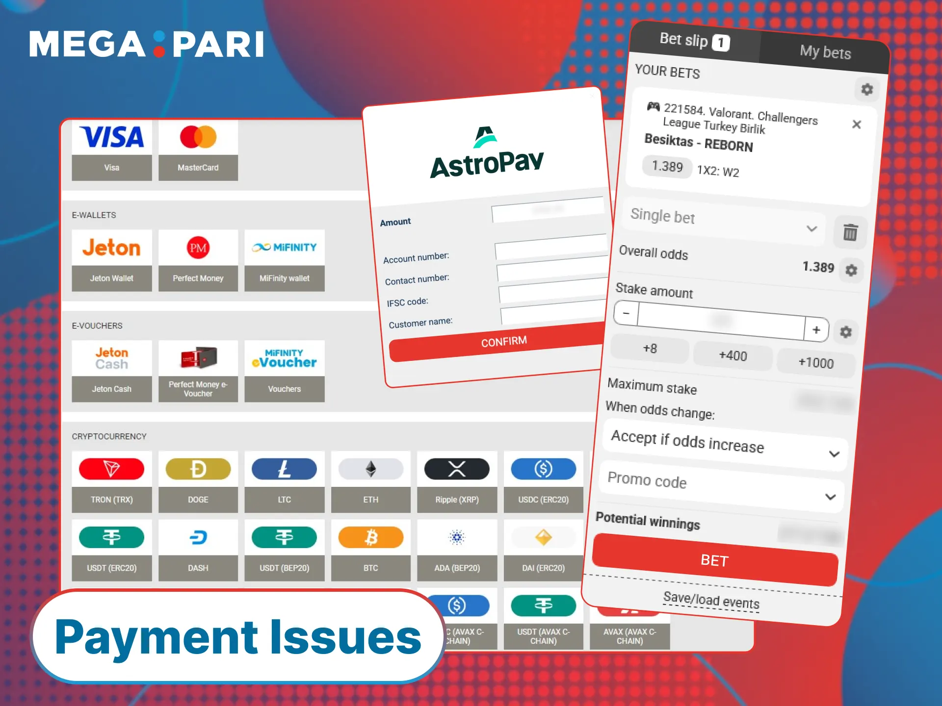 Resolve payment issues fast to pay without delays at MegaPari.